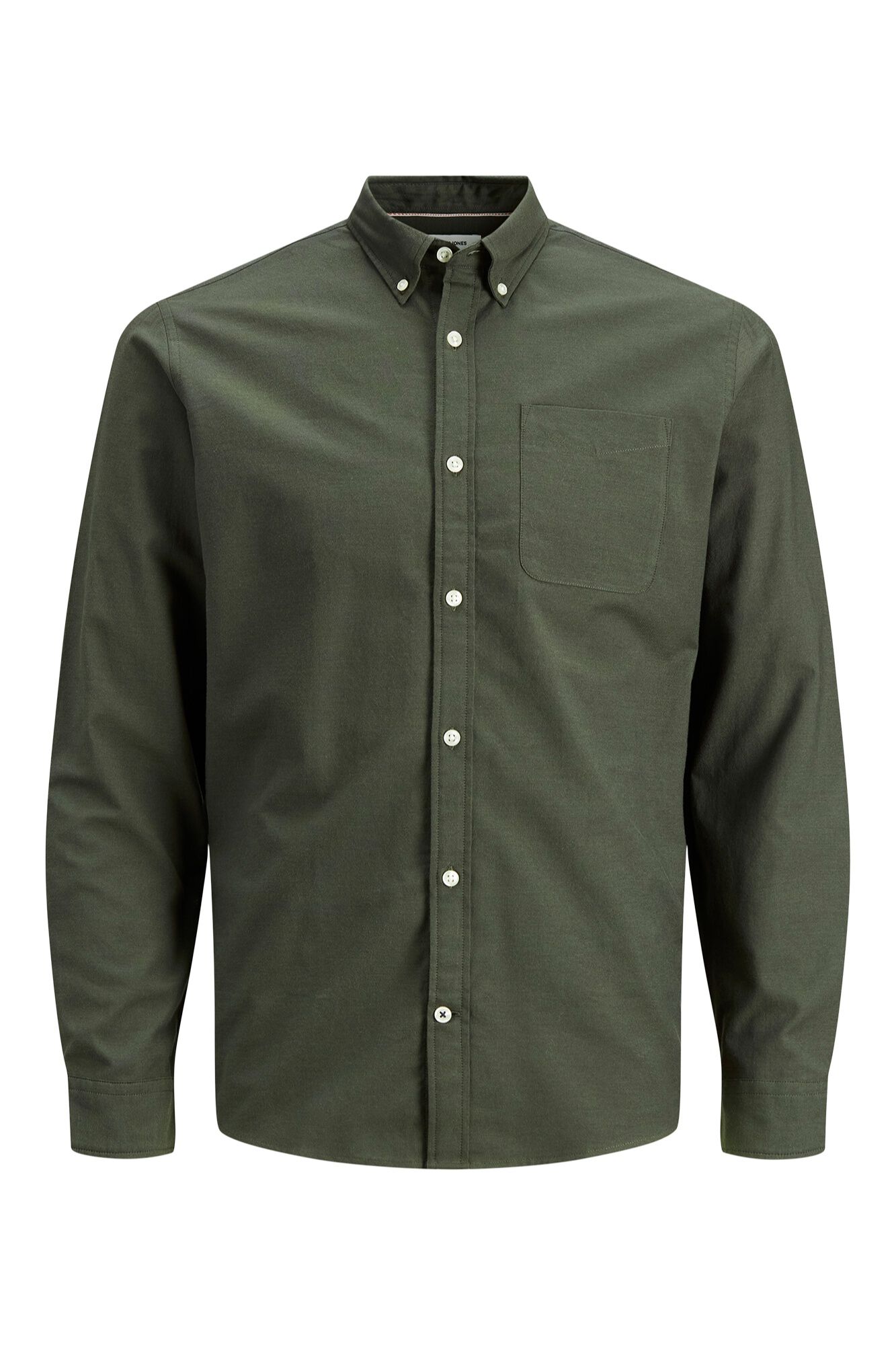Jack & Jones Camisa oxford de algod&oacute;n verde