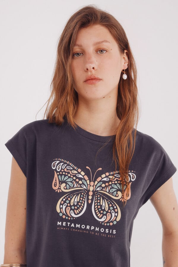 Springfield Playera gráfica  gris