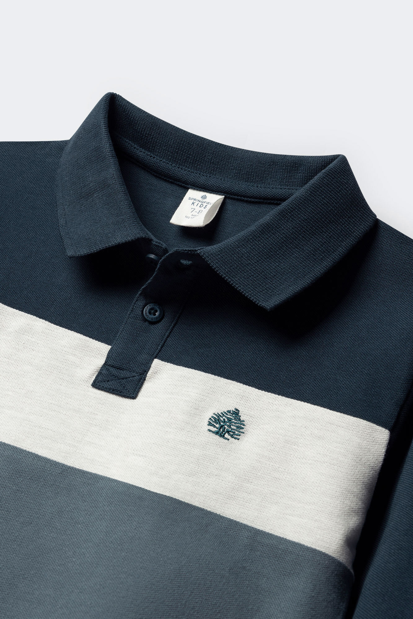 Springfield Kids Polo manga larga color block ni&ntilde;o azul