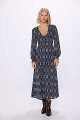 Springfield Vestido midi estampado geométrico azul