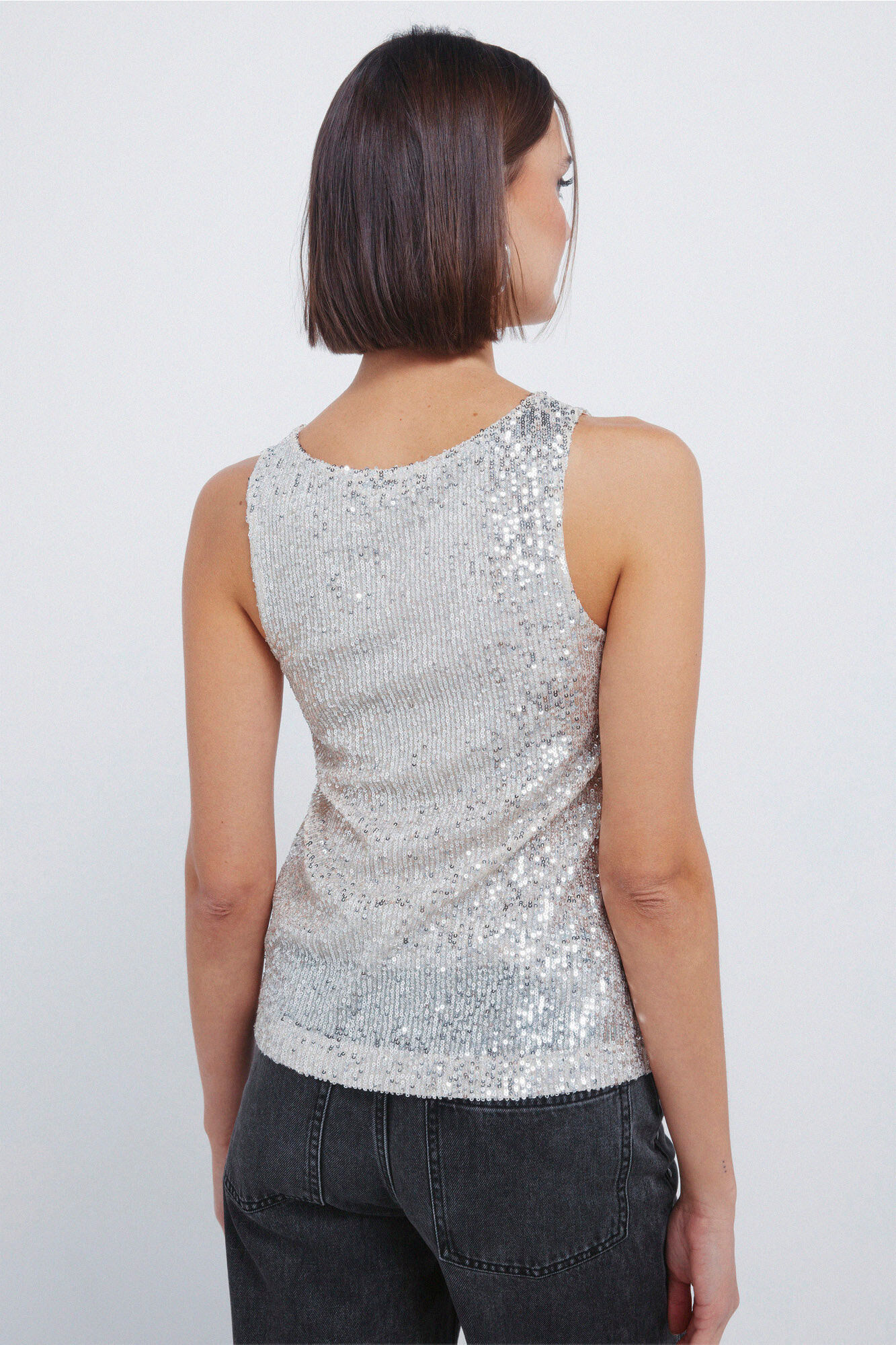 Springfield Playera con lentejuelas gris