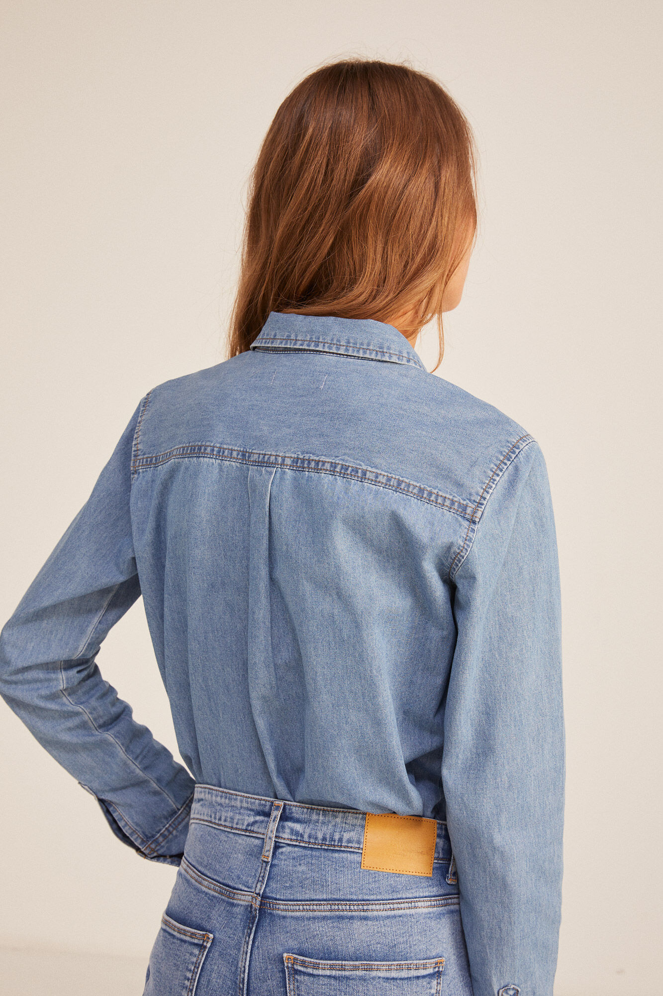 Springfield Camisa B&aacute;sica Vaquera azul