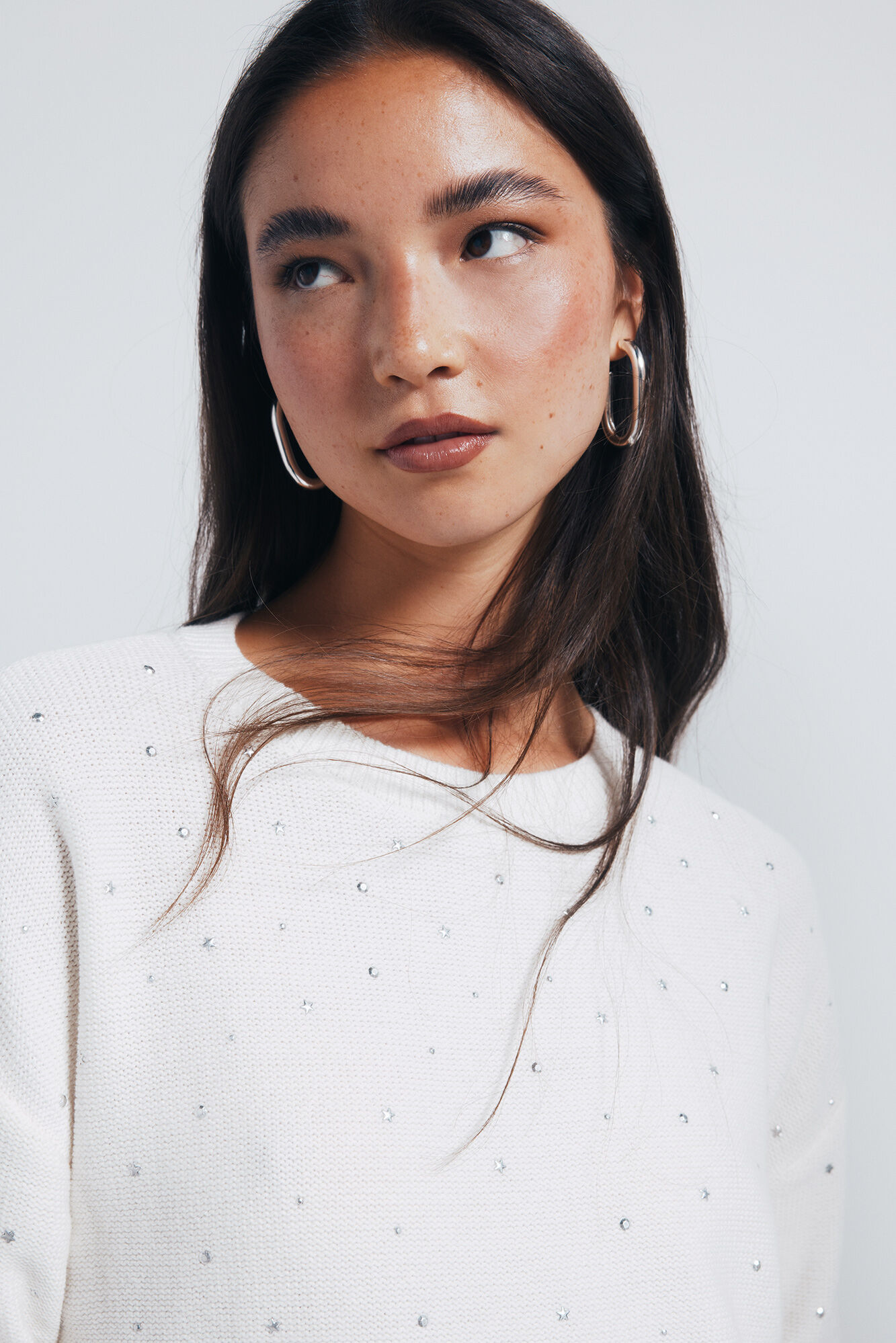 Springfield Su&eacute;ter tachuelas cristal degradado caf&eacute;