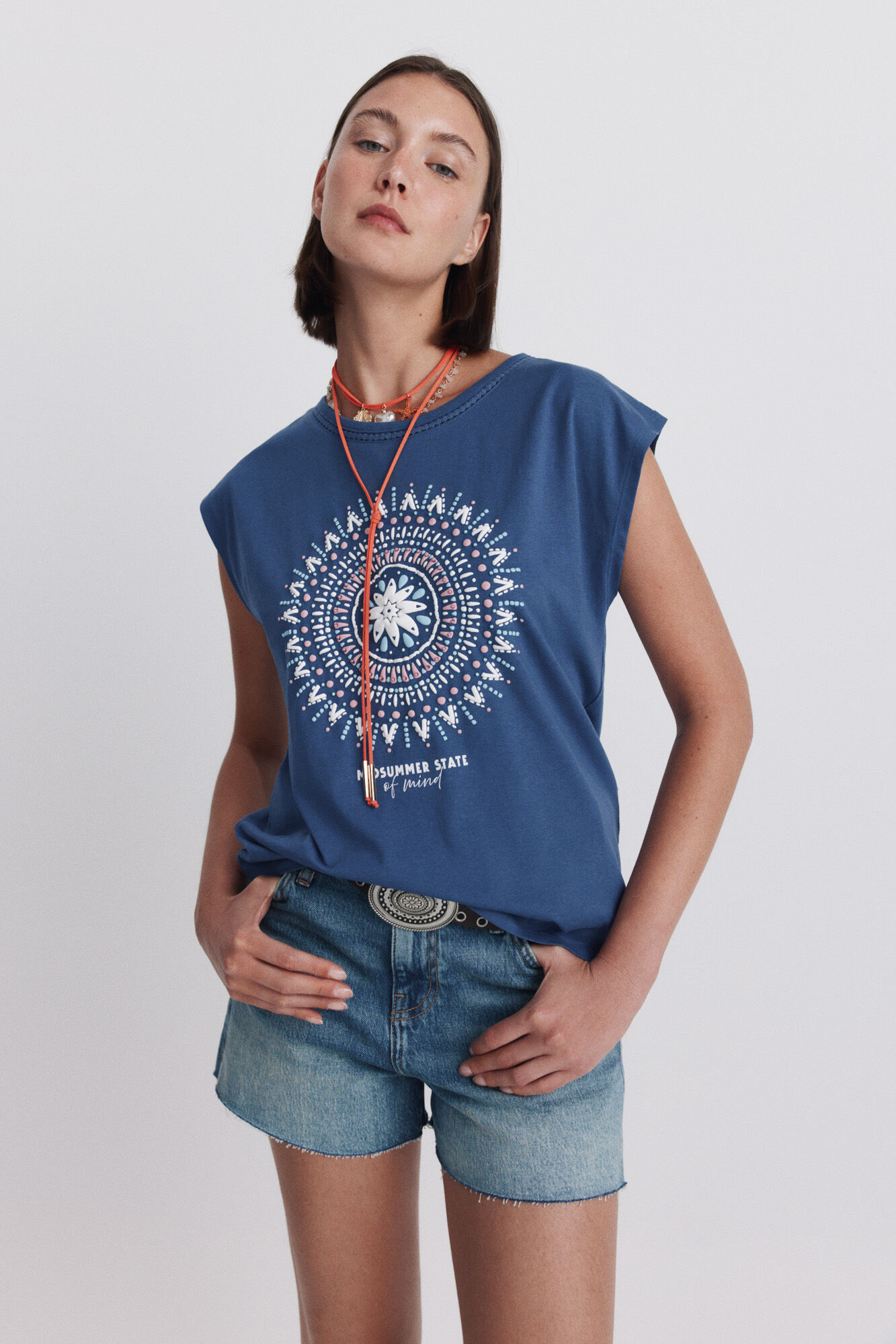 Springfield Playera de manga corta estampada