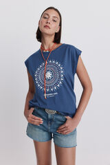 Springfield Playera de manga corta estampada turquesa