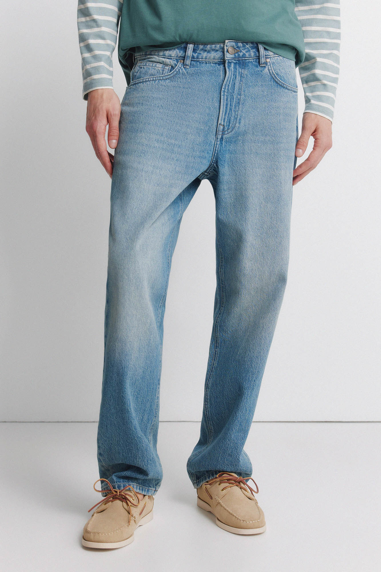 Springfield Jeans sobretintado straight fit azul