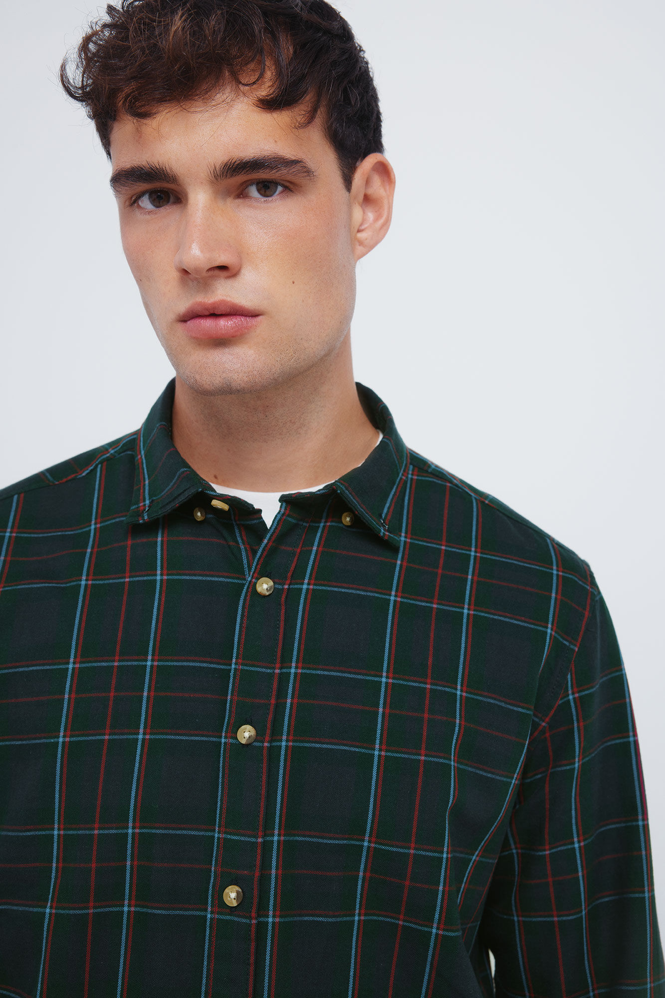Springfield Camisa escoceses verde