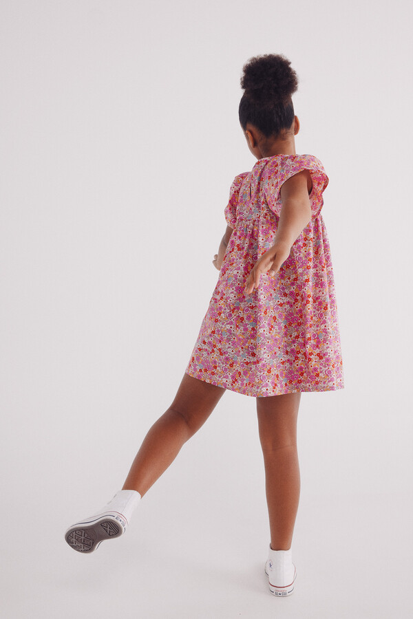 Springfield Kids Vestido flores niña fucsia