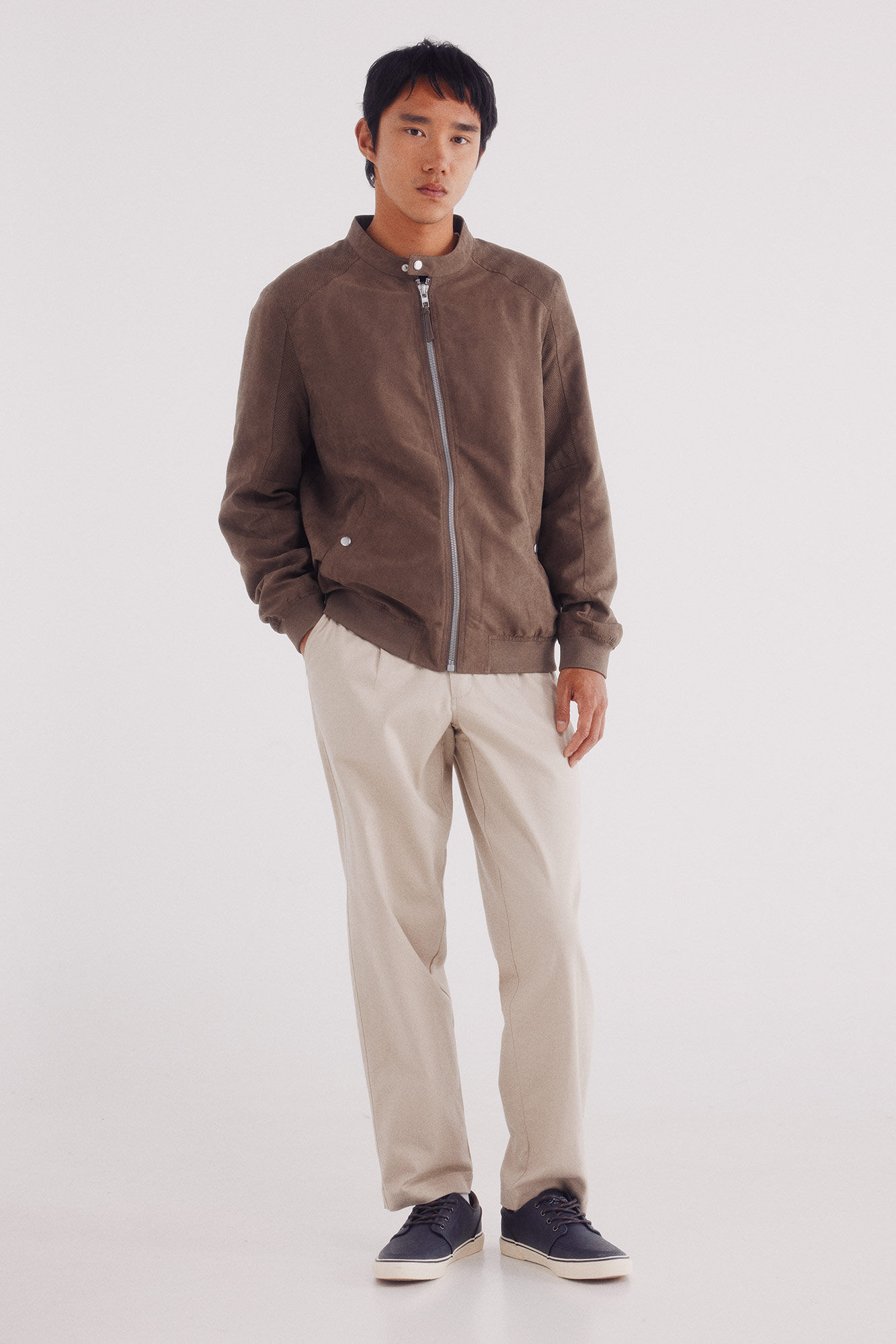 Springfield Chamarra efecto ante microperforados caf&eacute;