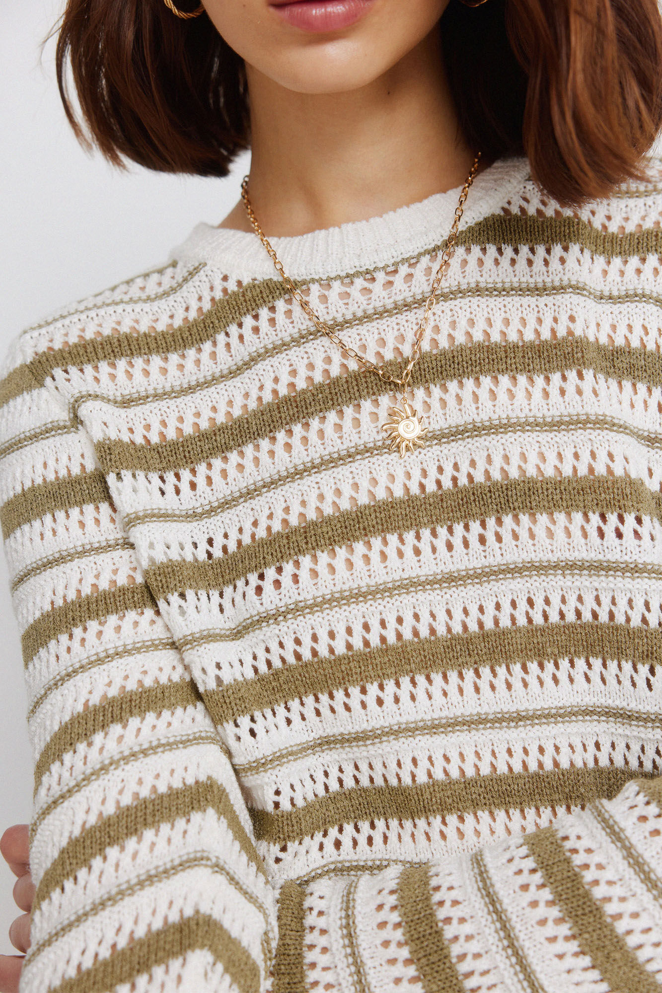 Springfield Su&eacute;ter de tejido a rayas beige