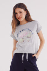 Springfield Camiseta gráfica gris