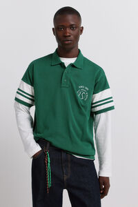 Springfield Polo de pique mangas con bloques de contraste regular fit