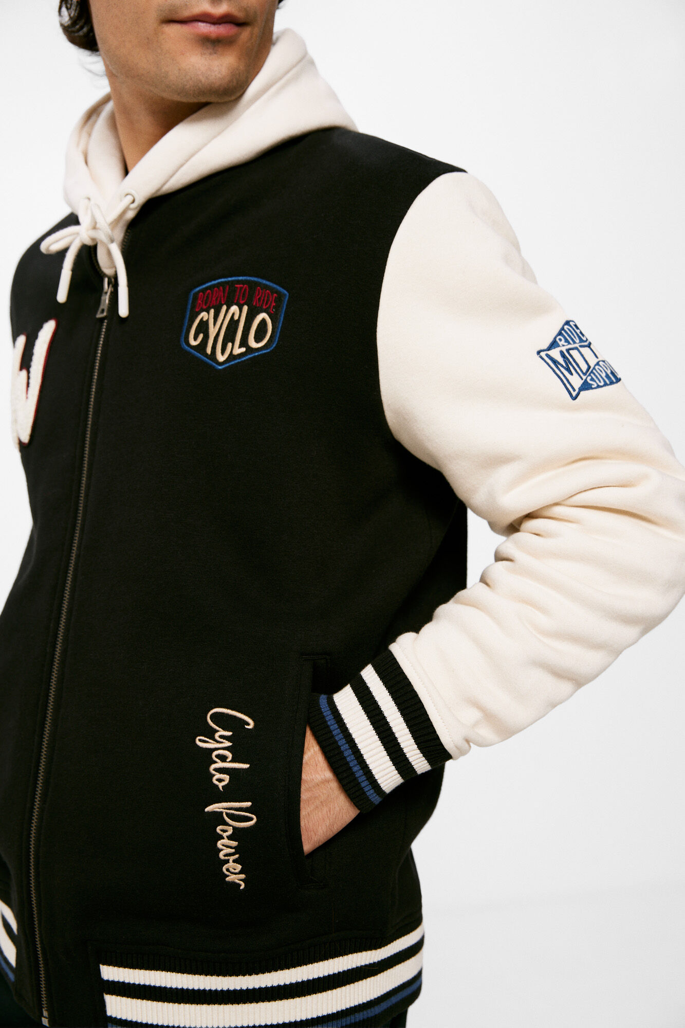 Springfield Sudadera beisbolera negro