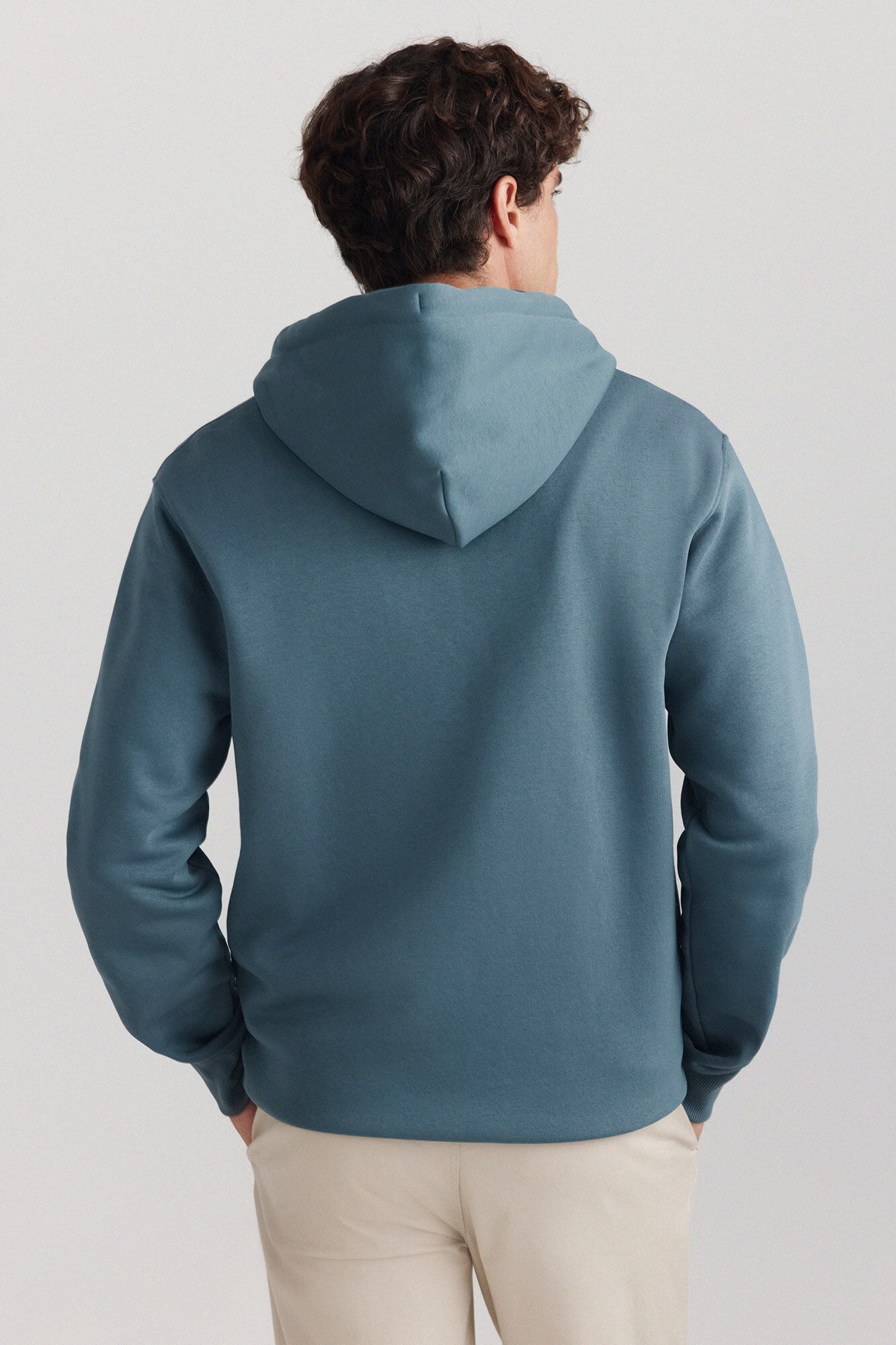 Springfield Sudadera b&aacute;sica abierta con capucha azul