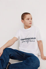 Springfield Kids Playera manga corta boxy para ni&ntilde;o natural