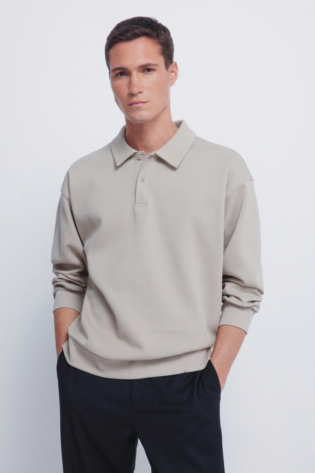 Springfield Polo piqu&eacute; manga larga interlock boxy fit