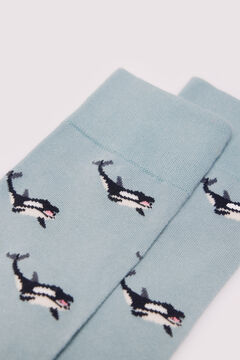 Springfield Calcetín jacquard orcas azul