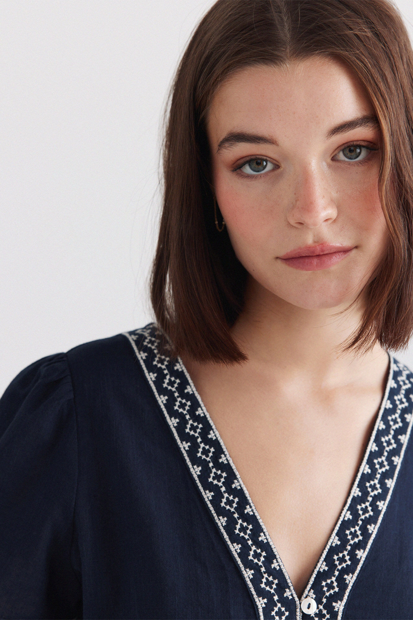 Springfield Camisa peplum con detalles en el escote
