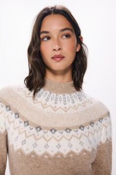 Springfield Vestido tejido cenefas jacquard café