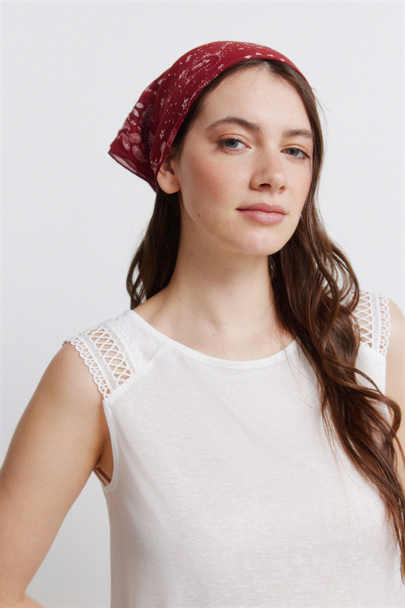 Springfield Playera sin mangas de crochet