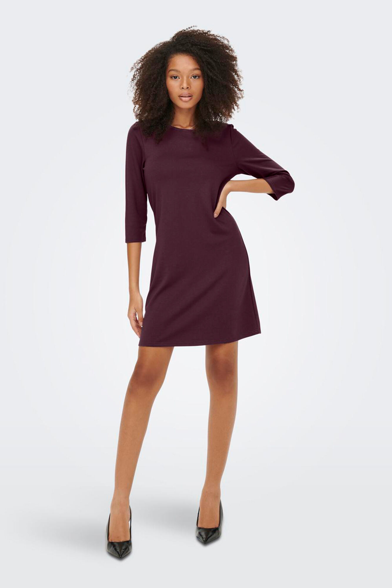 Only Vestido corto de manga media rojo