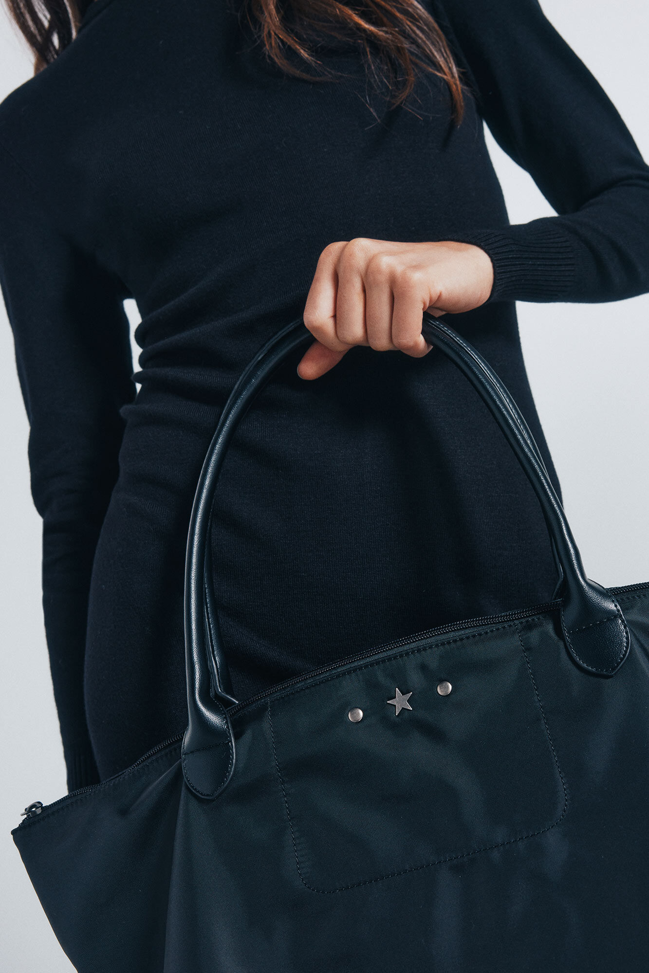 Springfield Bolsa shopper de nailon negro