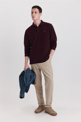 Springfield Polo de piqu&eacute; de manga larga regular fit p&uacute;rpura