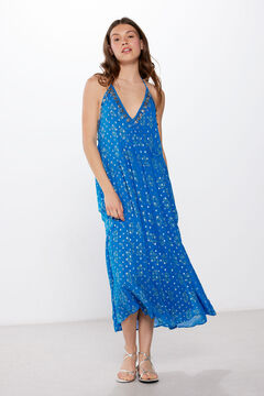 Springfield Vestido Oquidea  azul tinta
