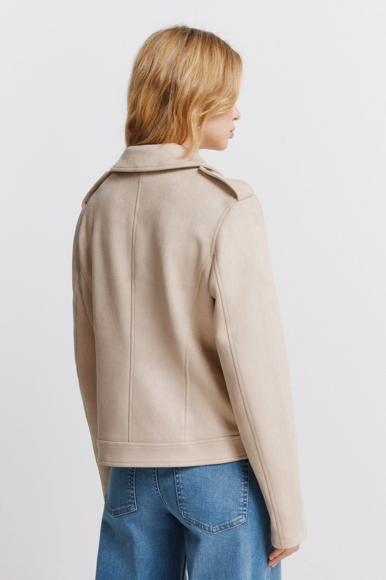 Springfield Chamarra de ante con trabillas para los hombros estampado