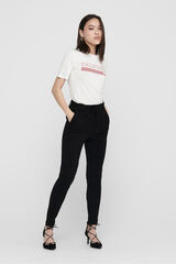 Springfield Pantalón largo recto estilo chino negro