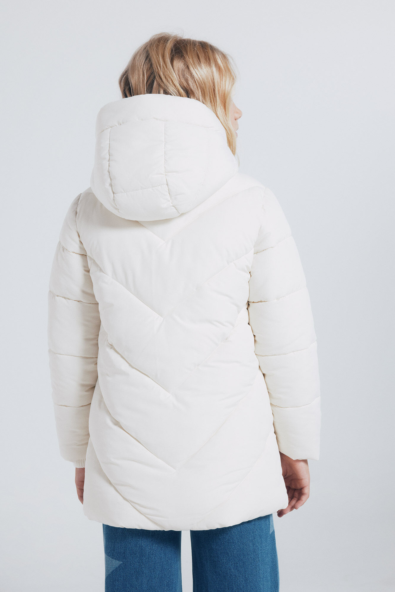 Springfield Kids Abrigo de plumas largo para ni&ntilde;a caf&eacute;