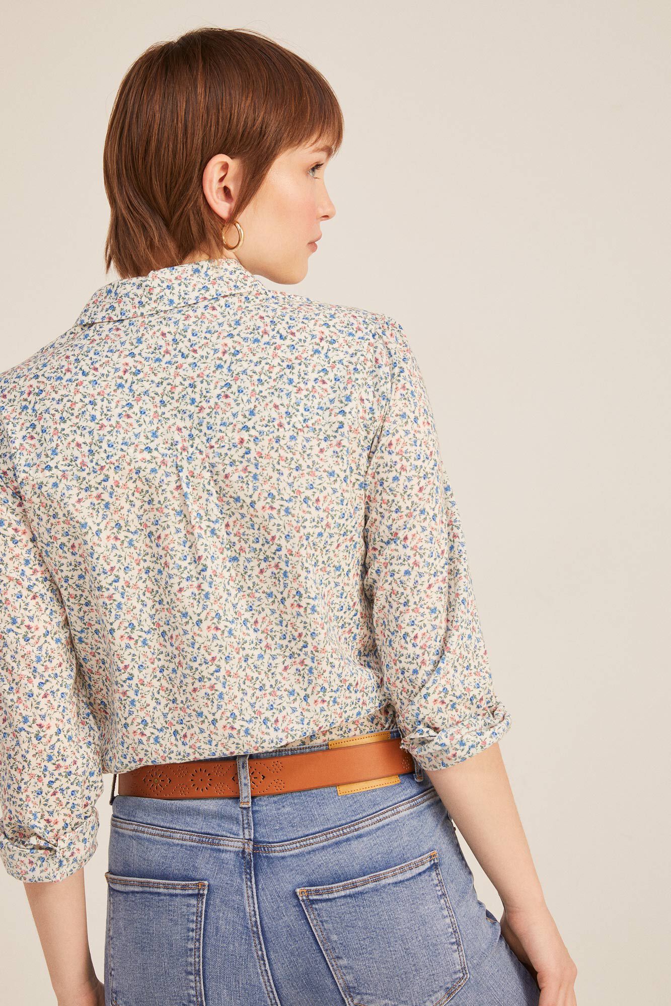 Springfield Blusa B&aacute;sica Algod&oacute;n beige