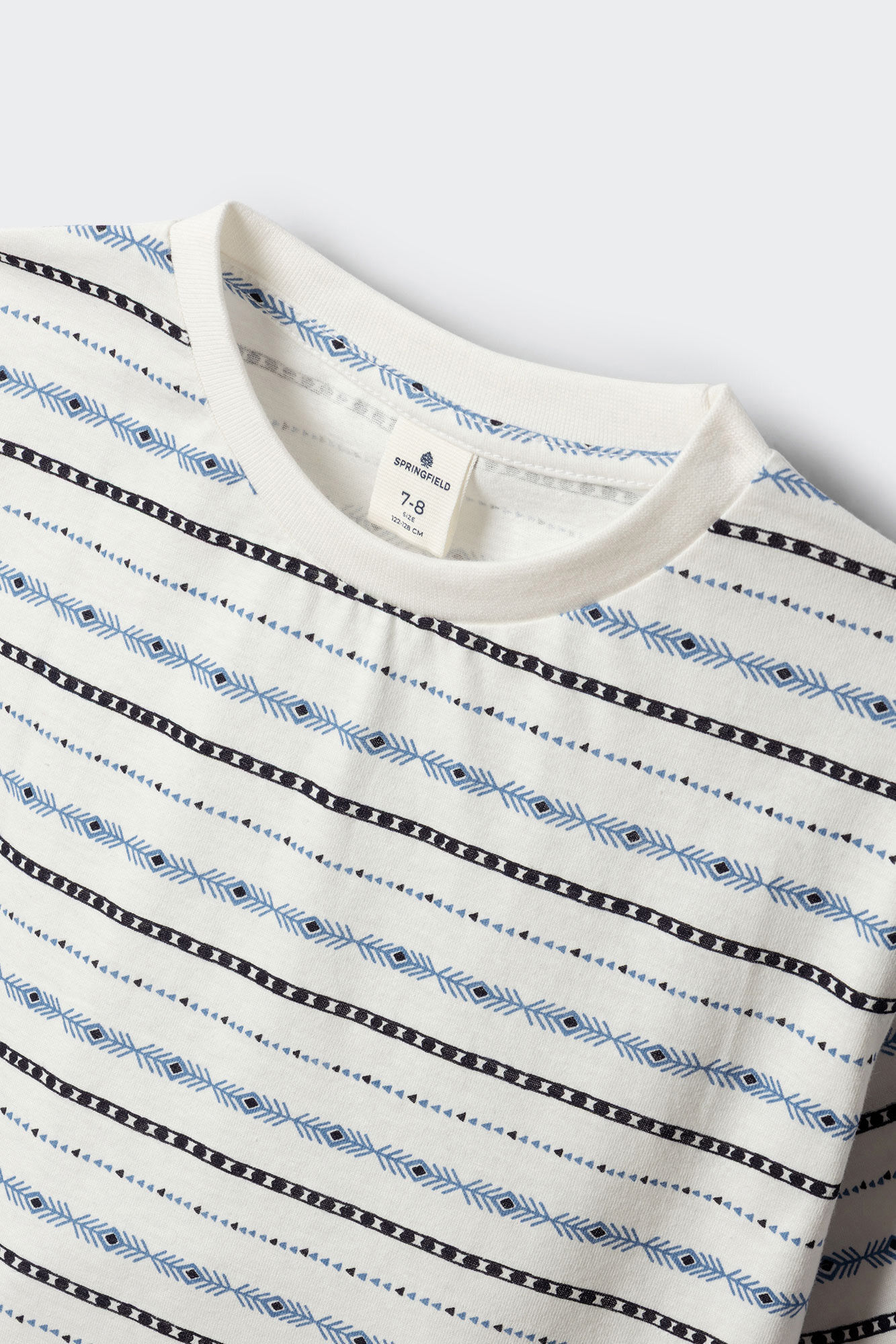 Springfield Kids Playera manga corta &eacute;tnica para ni&ntilde;o marfil
