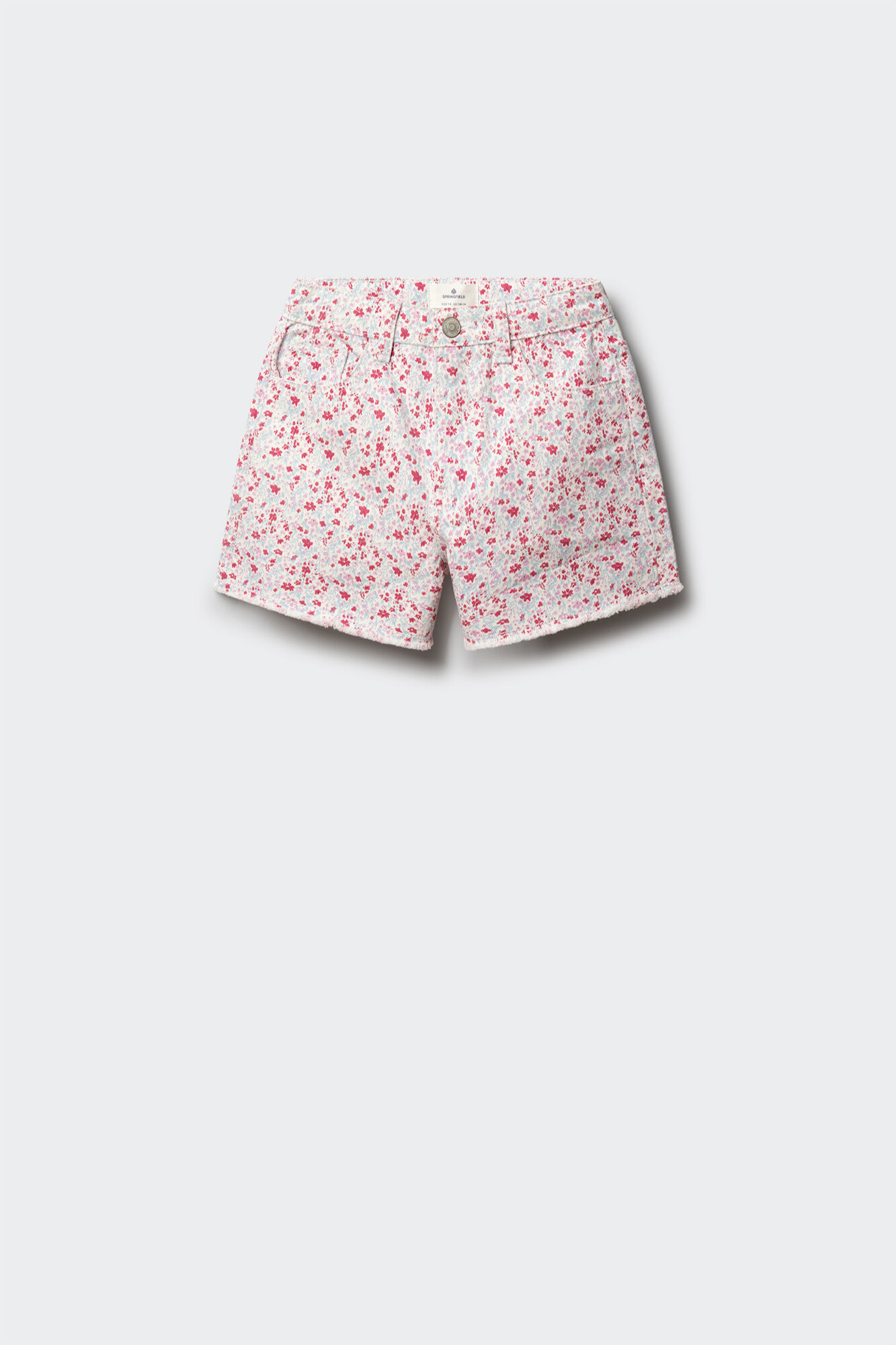 Springfield Kids Short de sarga con estampado floral para ni&ntilde;a