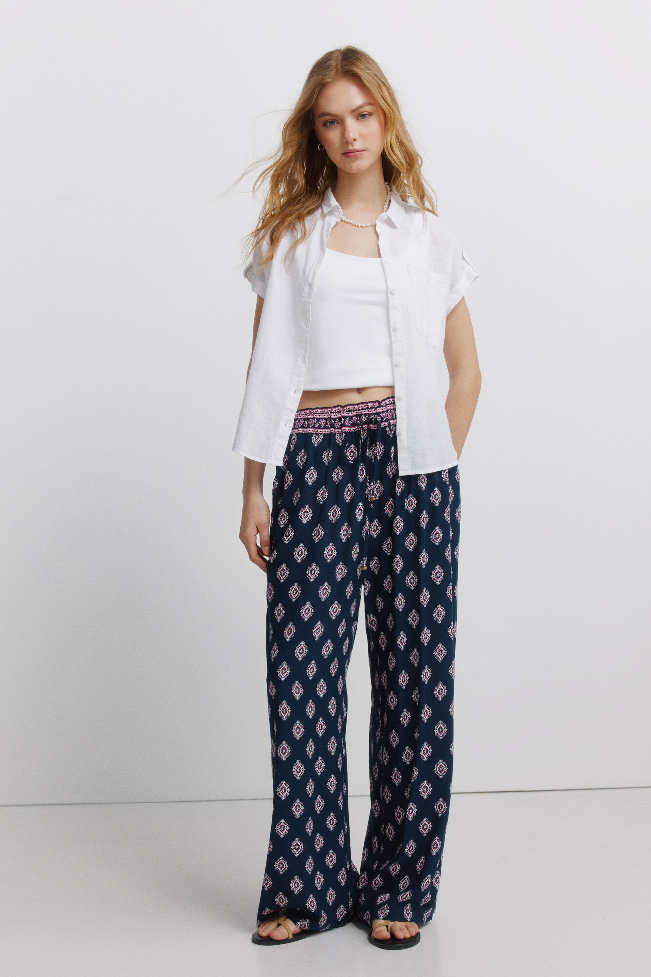 Springfield Pantal&oacute;n estampado r&uacute;stico con cord&oacute;n