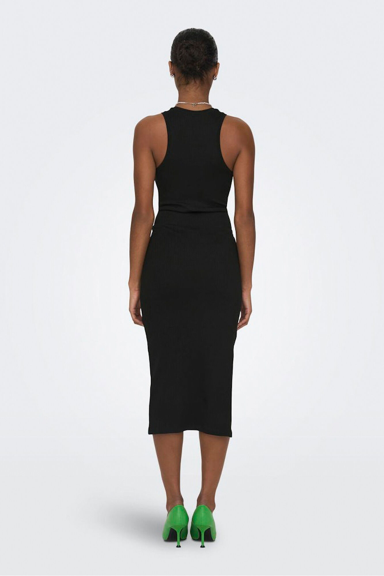 Only Vestido midi canal&eacute; negro