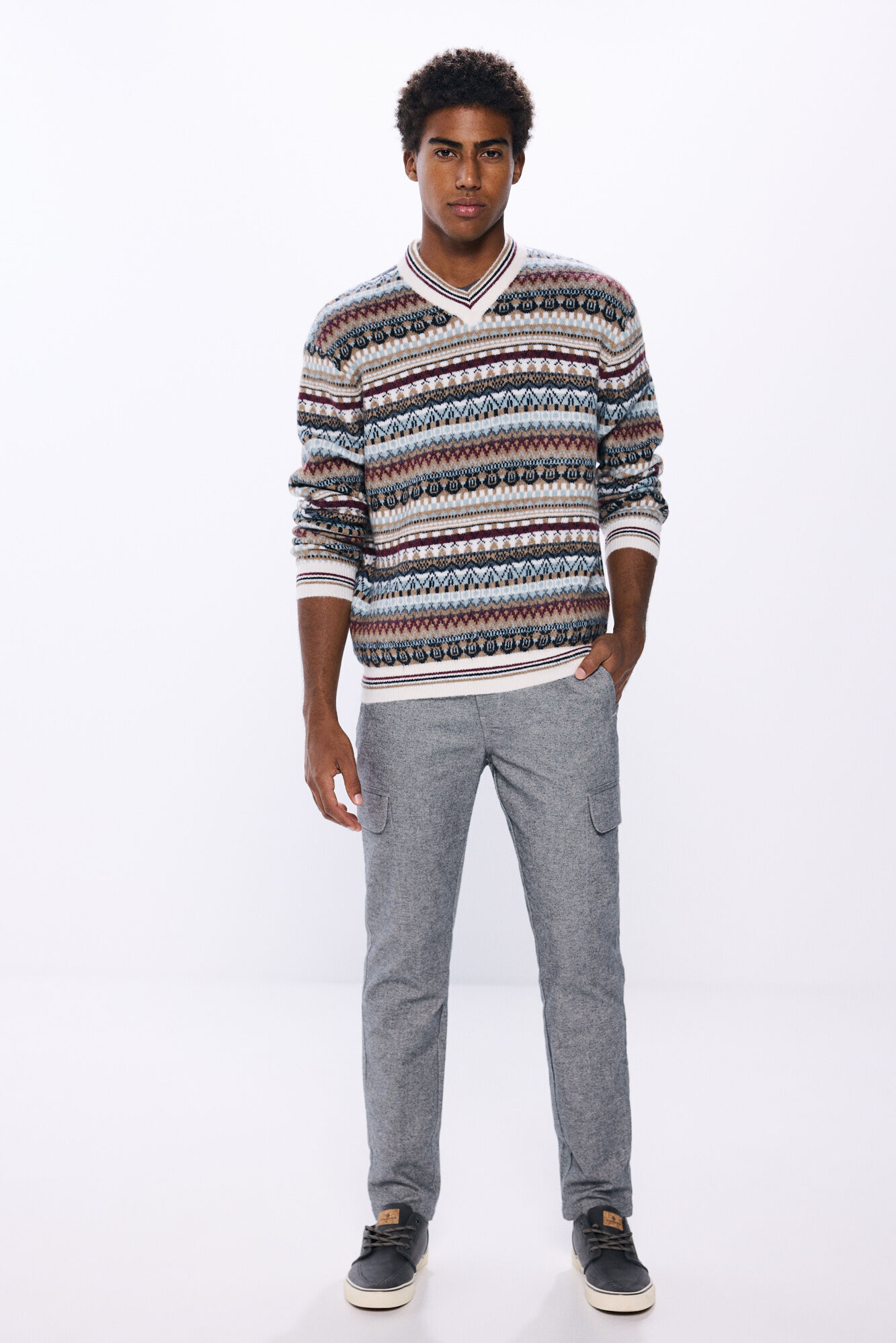 Springfield Su&eacute;ter moda jacquard caf&eacute;