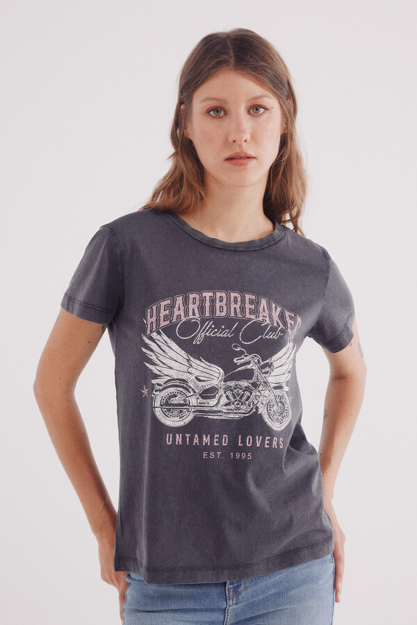 Springfield Playera "Flower market" gris