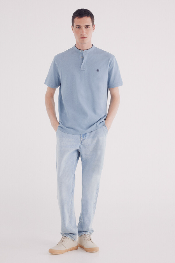 Springfield Polo piqué mao regular fit azul mezcla