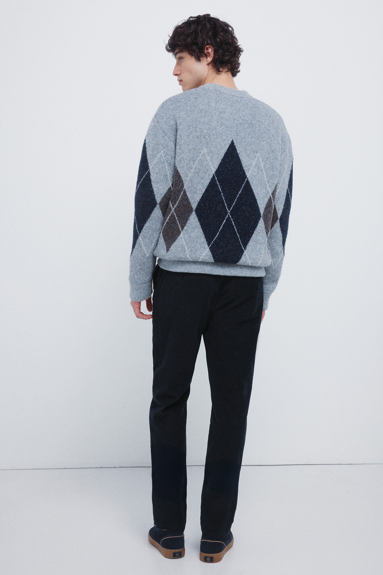 Springfield Pantalones chinos de pana micro de pana entallado azul