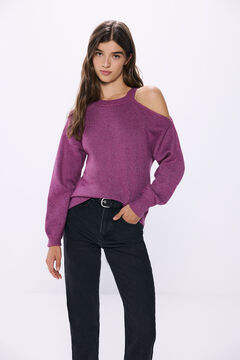 Springfield Suéter asimétrico lurex morado/lila