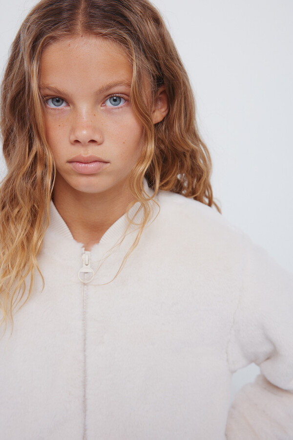 Springfield Kids Bomber de pelo de niña beige