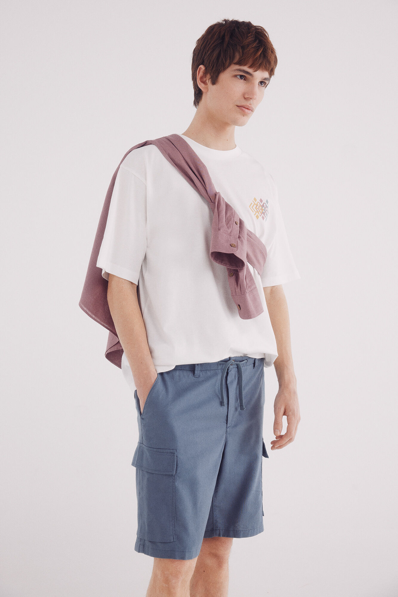 Springfield Bermudas lino cargo comfort fit azul