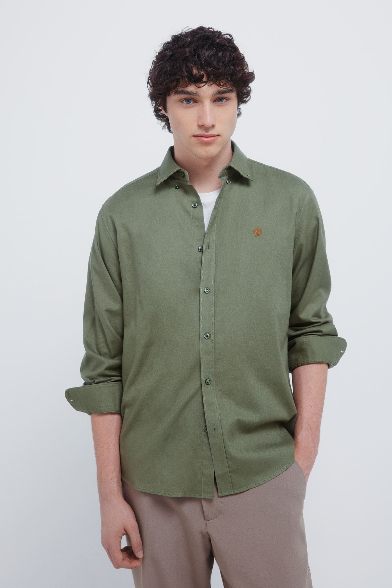 Springfield Camisa de franela con coderas