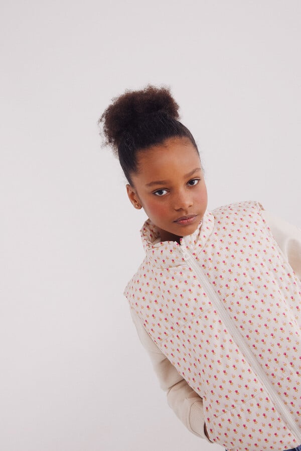 Springfield Kids Chaleco acolchado estampado niña blanco