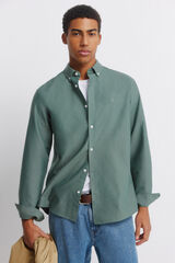 Springfield Camisa oxford sin arrugas verde