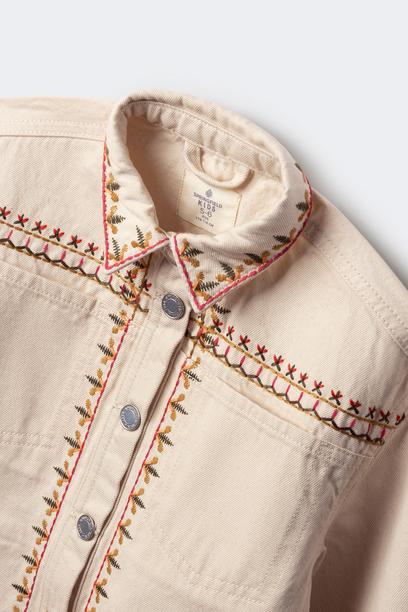 Springfield Kids Chamarra bordados ni&ntilde;a blanco