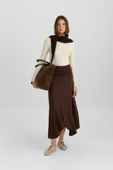 Springfield Falda midi asim&eacute;trica caf&eacute;