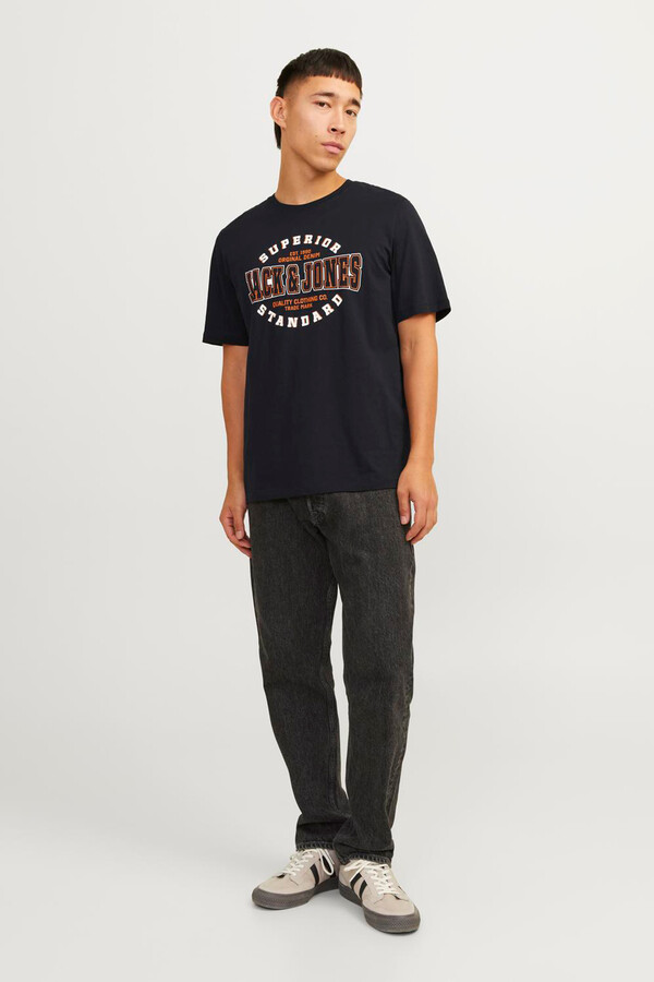 Jack & Jones Playera estándar fit negro