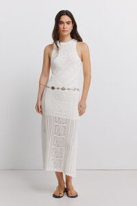 Springfield Vestido midi de punto calado